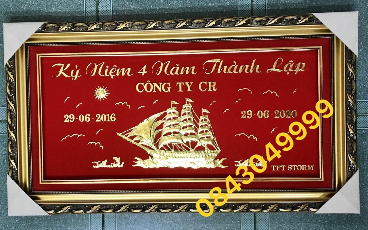 Tranh Thuyền Buồm Bằng Vàng 24K