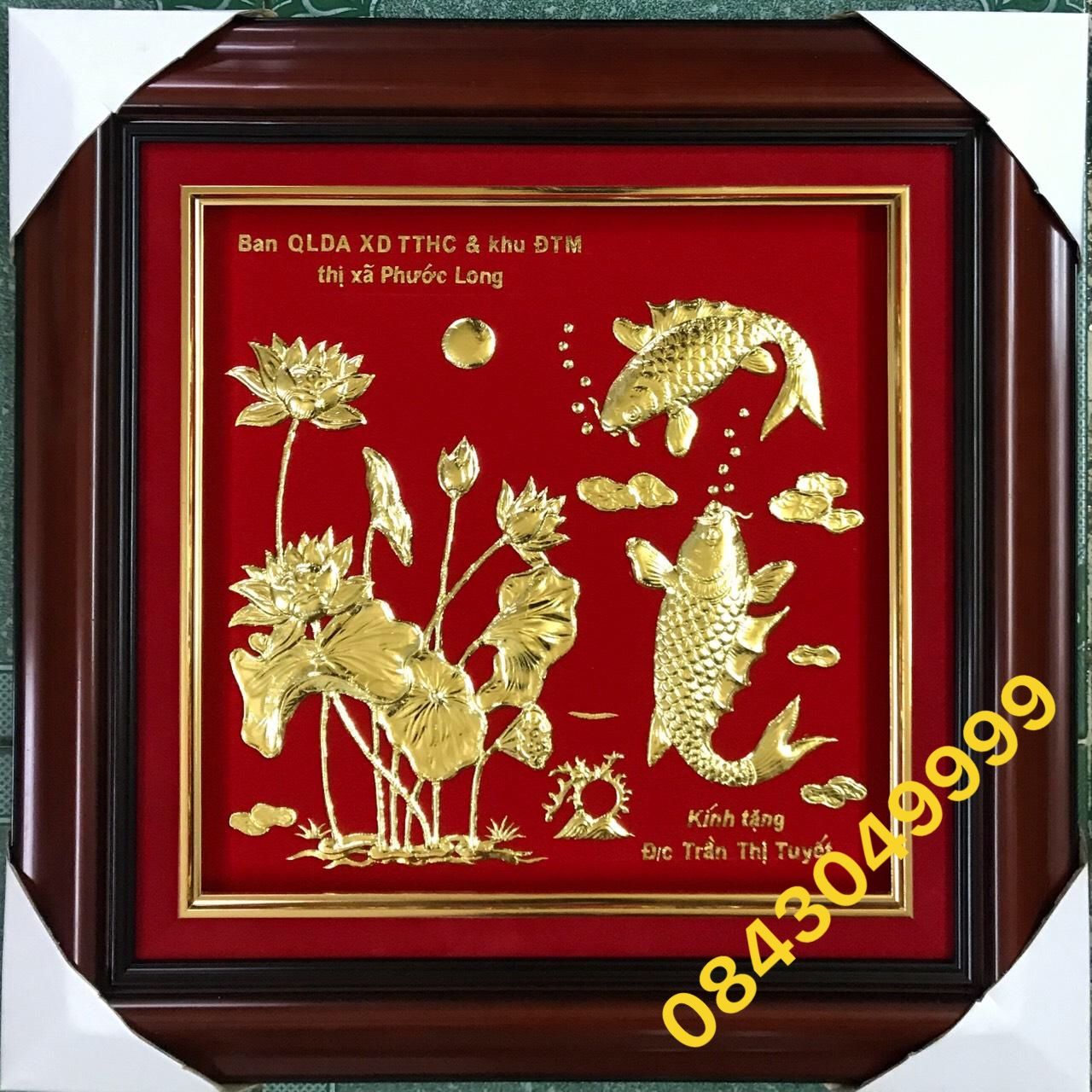 Tranh Cửu Ngư Quần Hội Bằng Vàng 24K