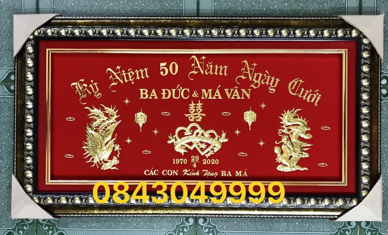 Tranh Kỷ Niệm 60 Năm Ngày Cưới Bằng Vàng 24K