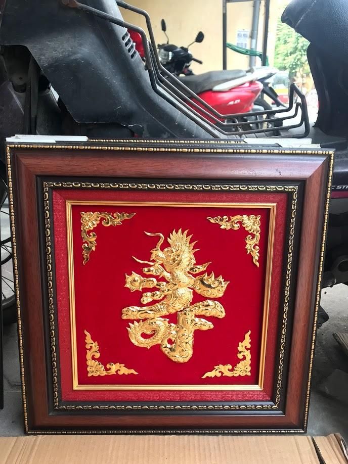 Tranh Chữ Tâm Mạ Vàng 24K - 46