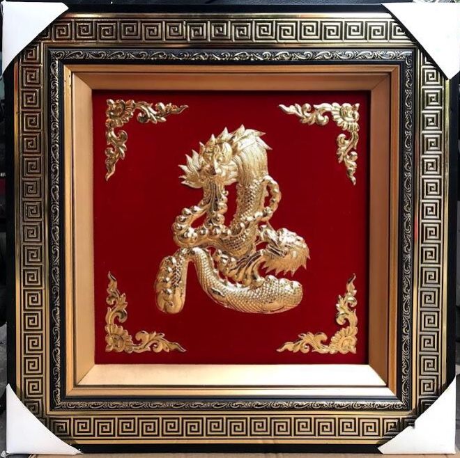 Tranh Chữ Tâm Mạ Vàng 24K