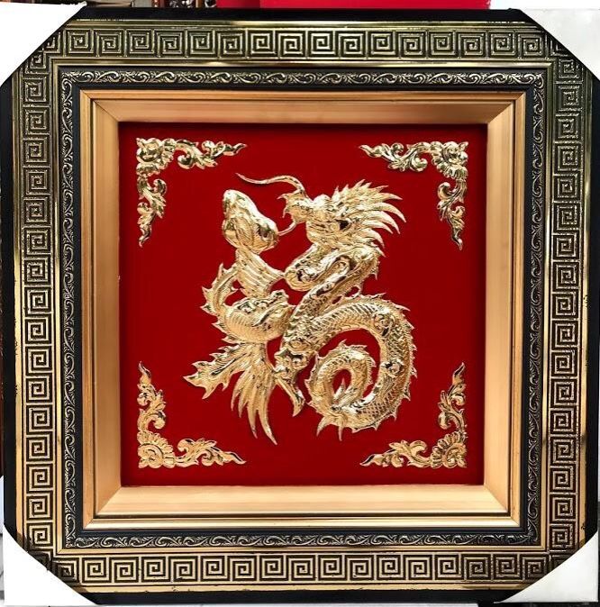 Tranh Chữ Tâm Mạ Vàng 24K