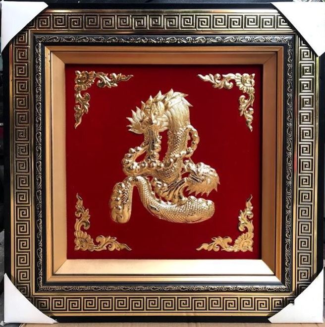 Tranh Chữ Nhẫn Rồng Mạ Vàng 24K