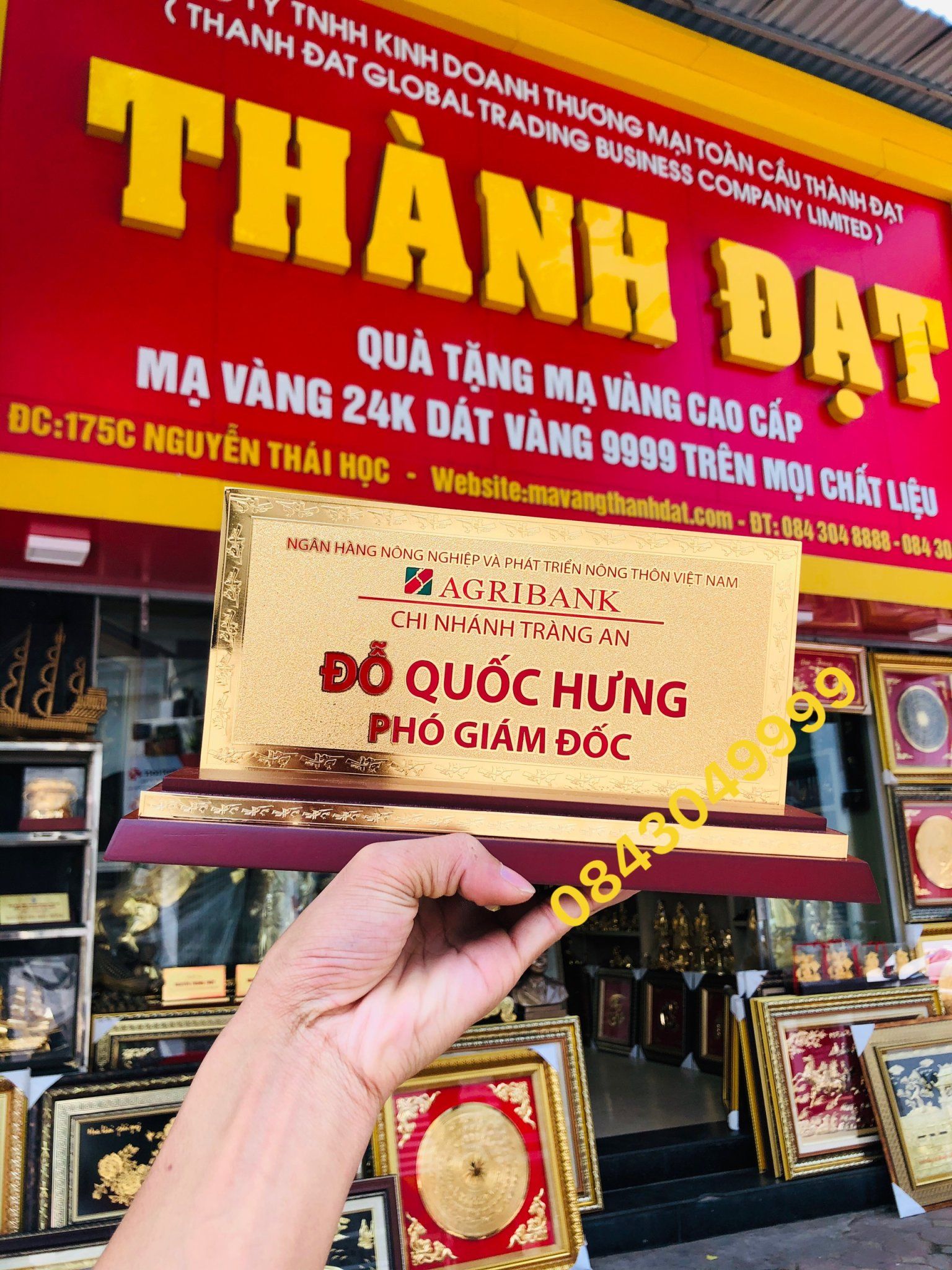 Biển Chức Danh Agribank Mạ Vàng 24K