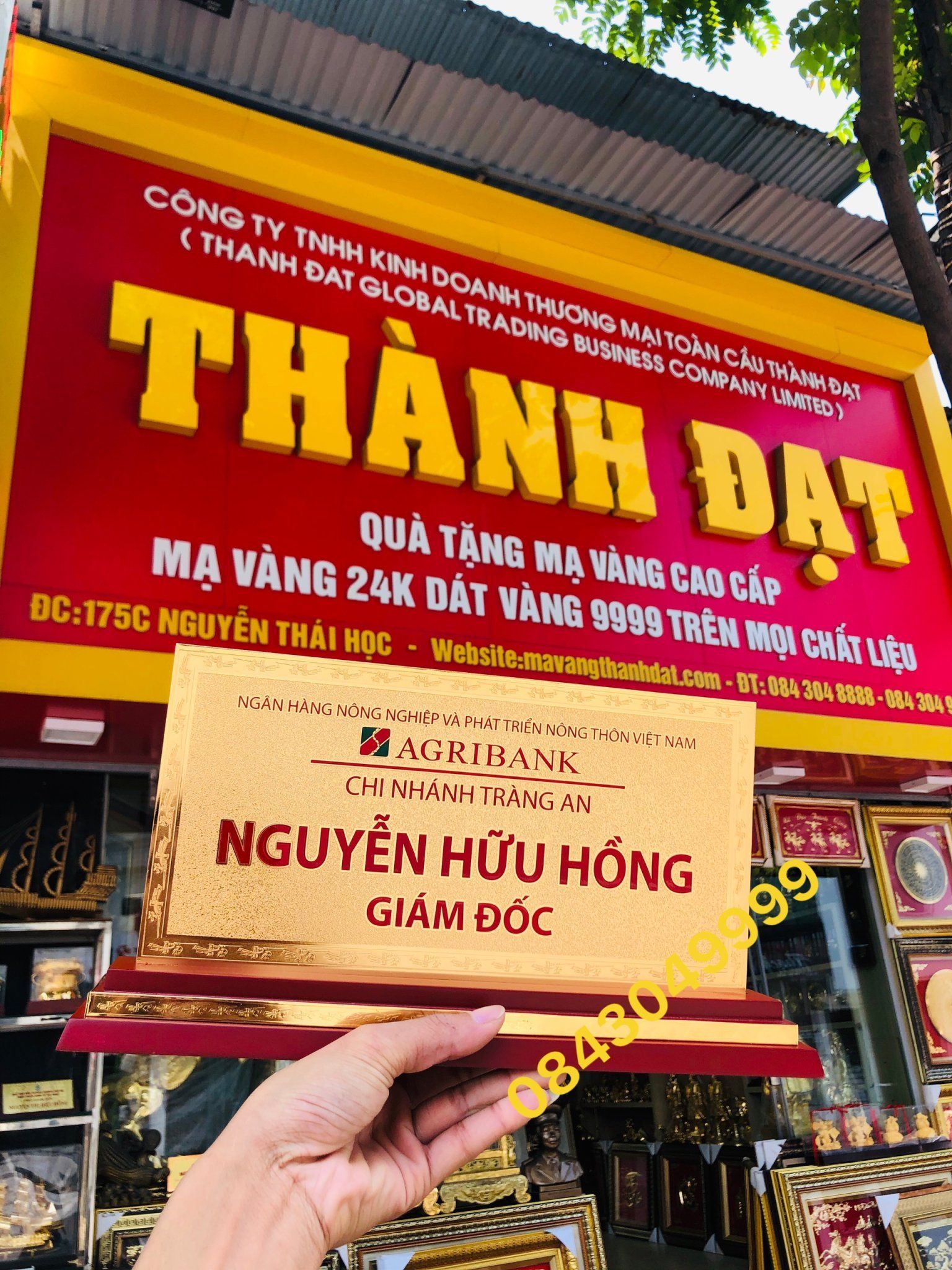 Biển Chức Danh Agribank Mạ Vàng 24K