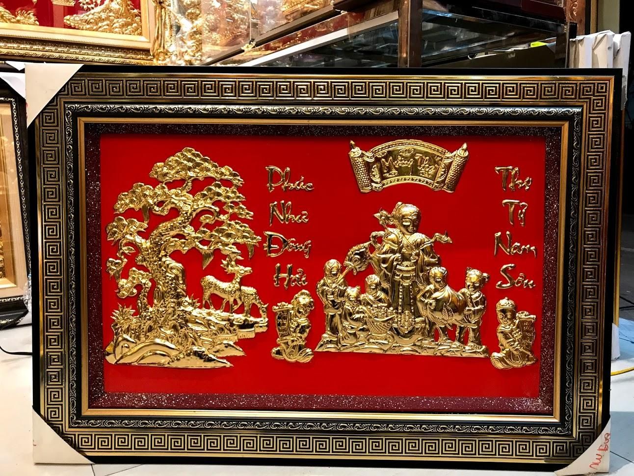Tranh Mừng Thọ Ông Mạ Vàng - 6898