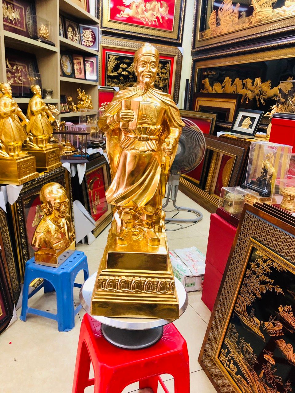 Tượng Trần Hưng Đạo Dát Vàng 9999 Cao 65