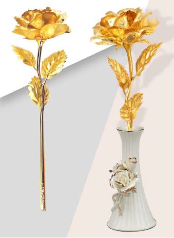 Hoa Hồng Mạ Vàng 24K - Quà Tặng 20/10