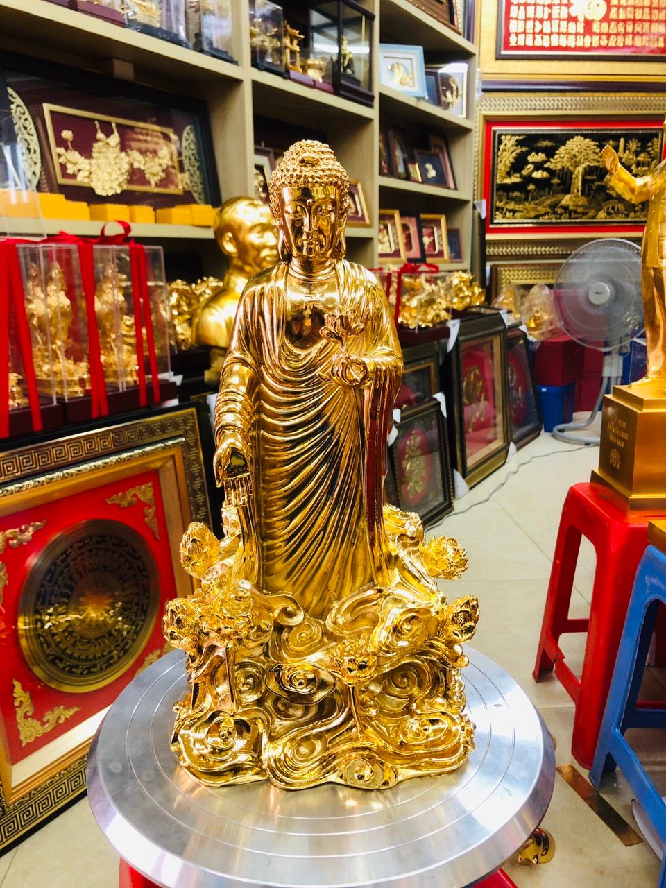  Tượng Phật Hoa Sen Mạ Vàng 24K 