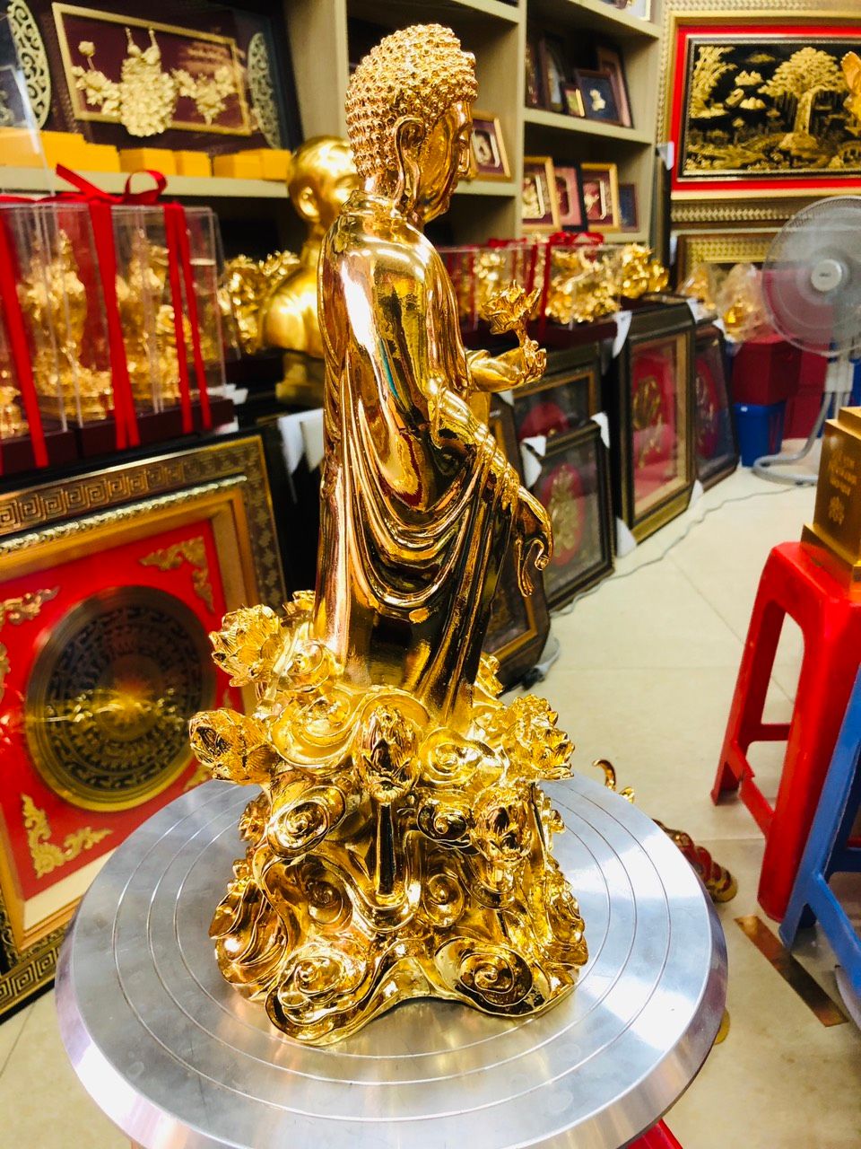 Tượng Phật Hoa Sen Mạ Vàng 24K