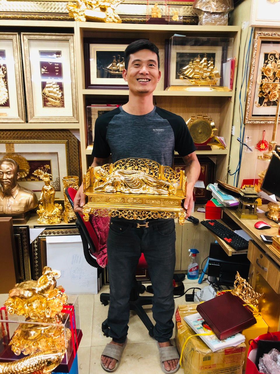 Tượng Phật Adida Mạ Vàng 24k