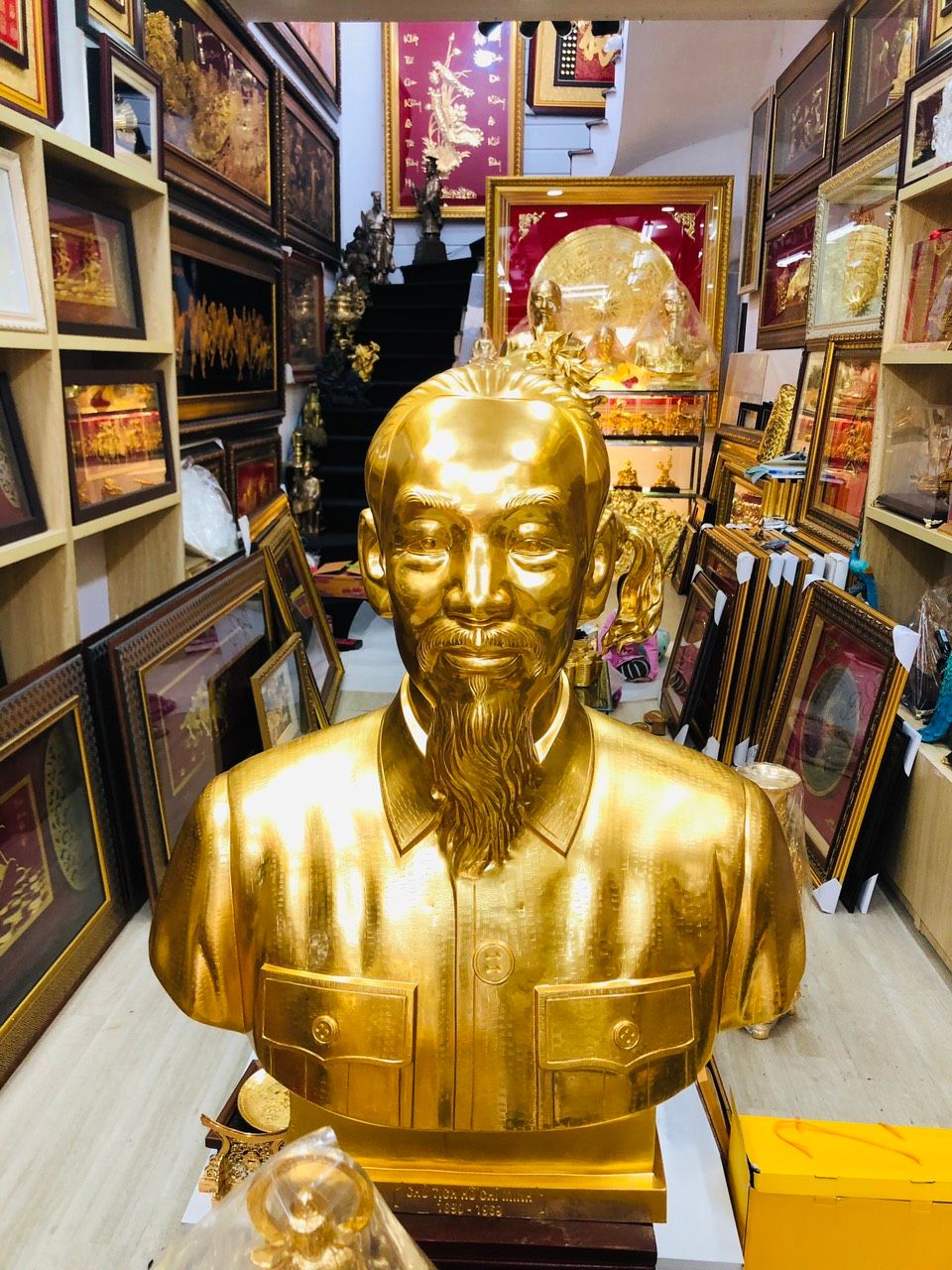 Tượng Bác Hồ Mạ Vàng 24K Cao 90Cm