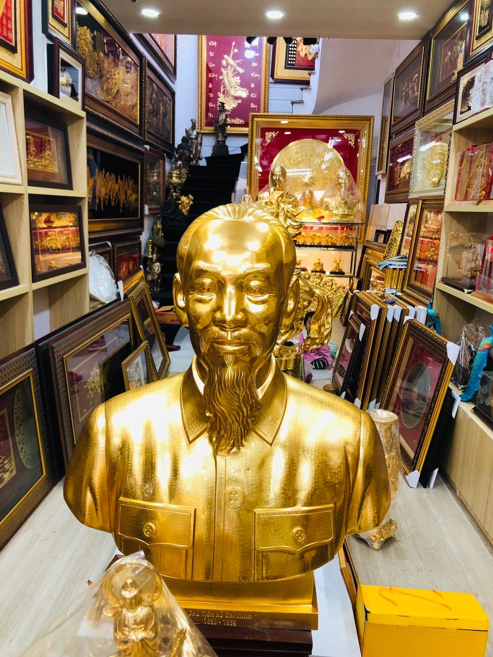 Tượng Bác Hồ Mạ Vàng 24K Cao 90Cm