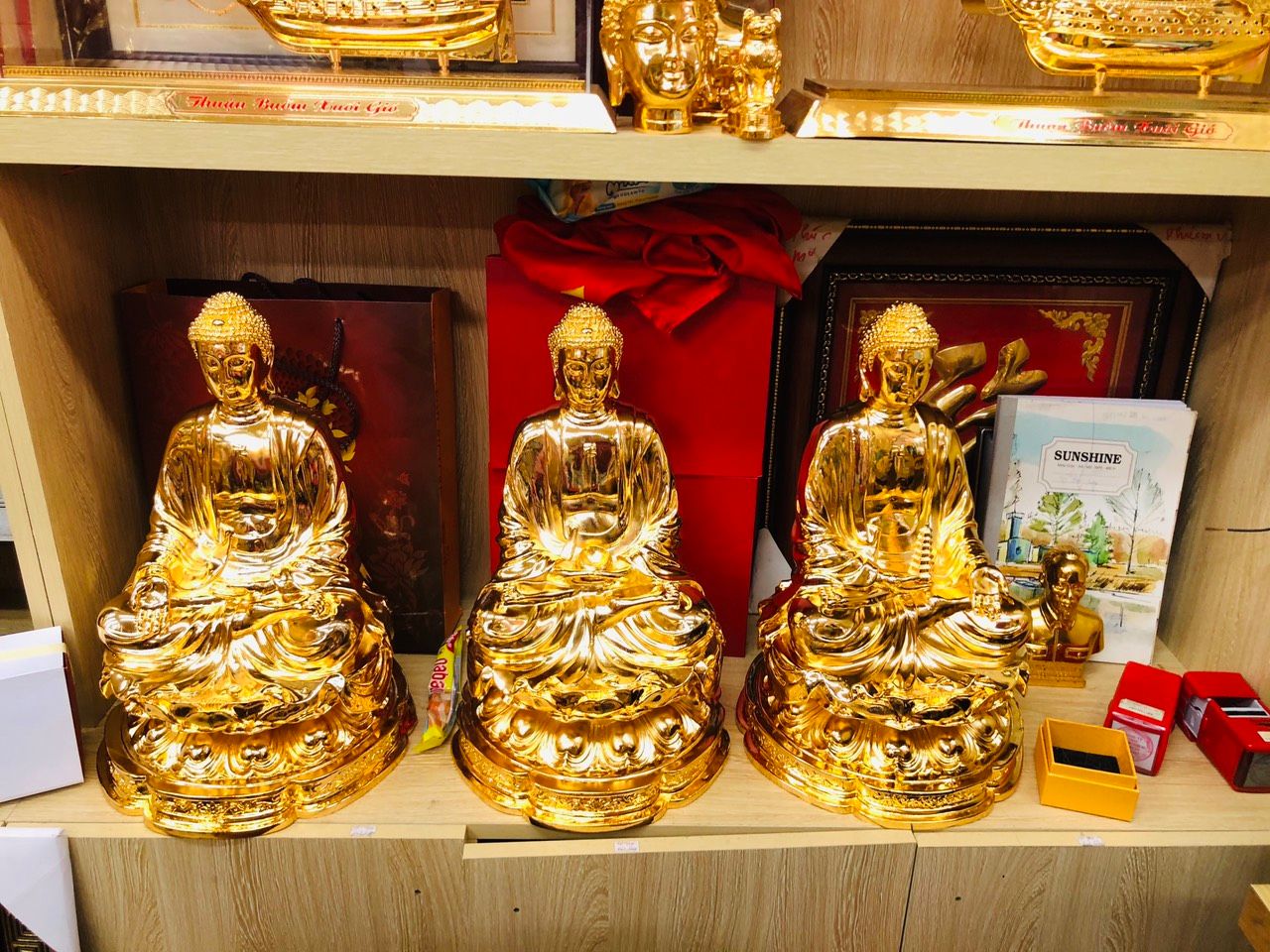  Tượng Phật Tâm Thế Mạ Vàng 24K 