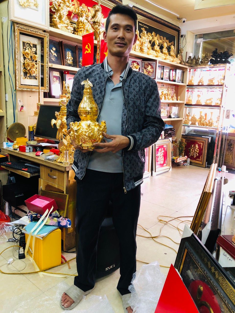Hồ Lô Bát Tiên Mạ Vàng