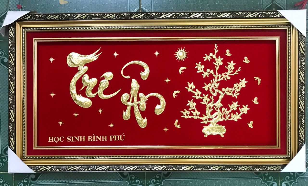 Tranh Tri Ân Mạ Vàng 24K