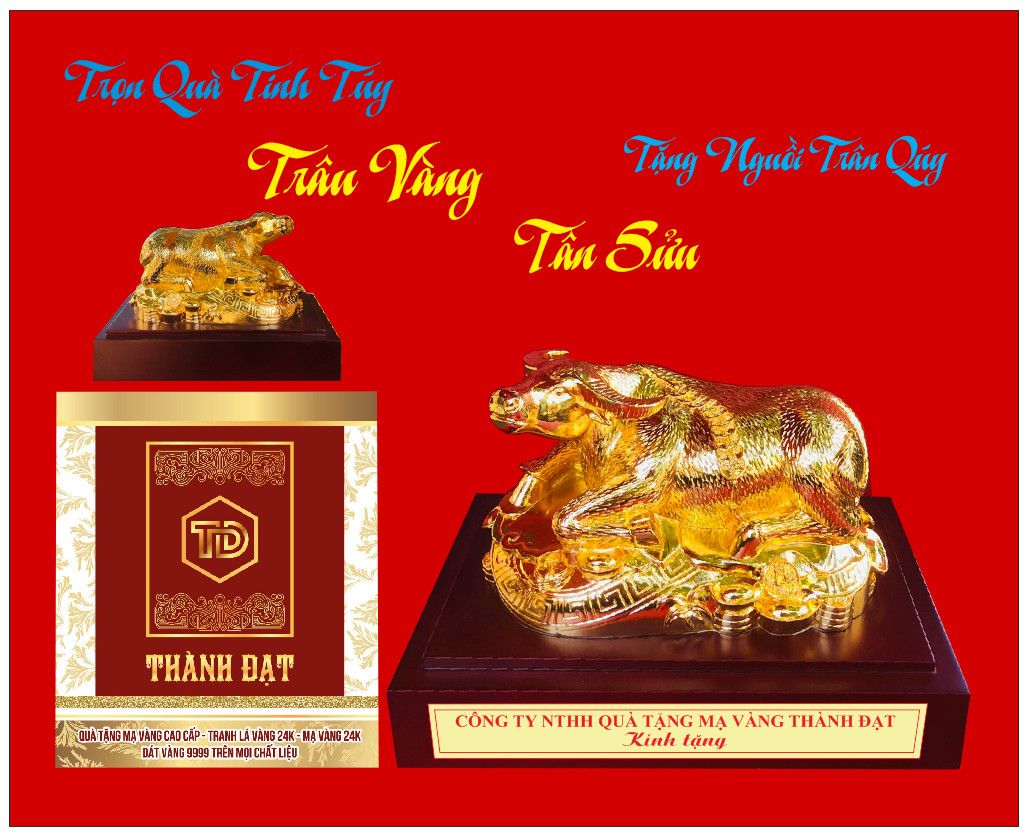 Trâu Mạ Vàng 24K - Trâu Phong Thủy