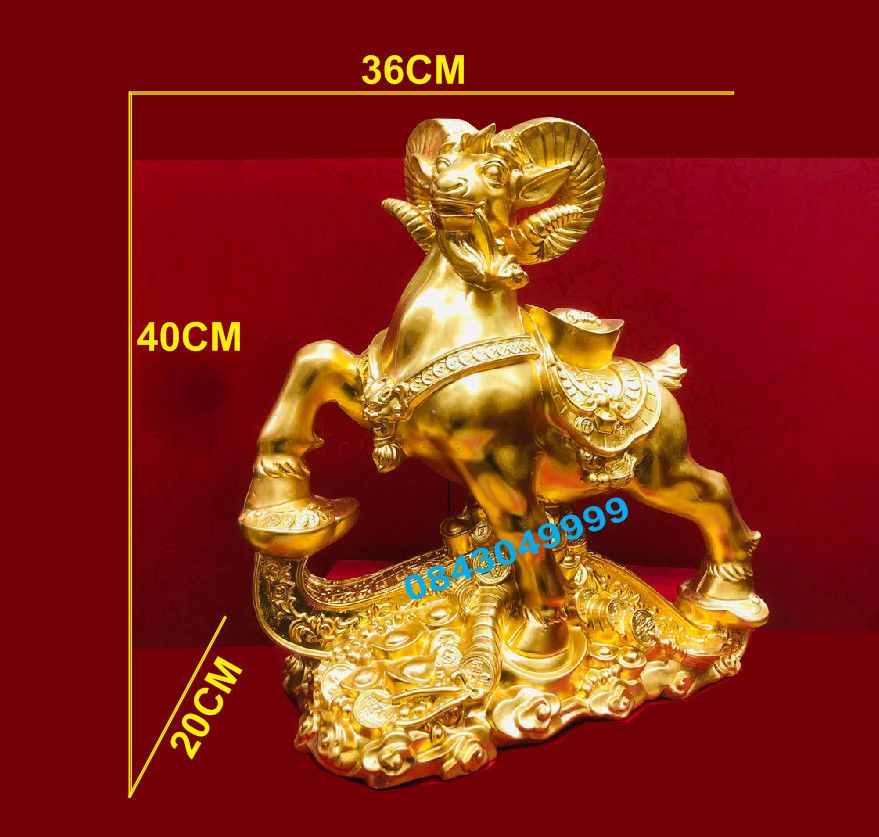 Tượng Dê Dát Vàng 9999 - Dê Phong Thủy Mạ Vàng 24K