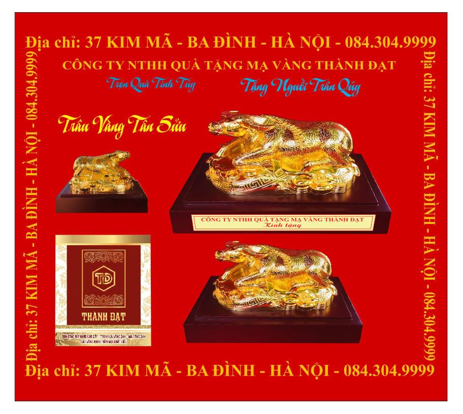 Trâu Mạ Vàng 24K - 28Cm