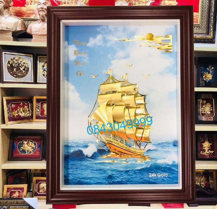 Tranh Phủ Vàng 24K - Thuận Buồm Xuôi Gió - 68