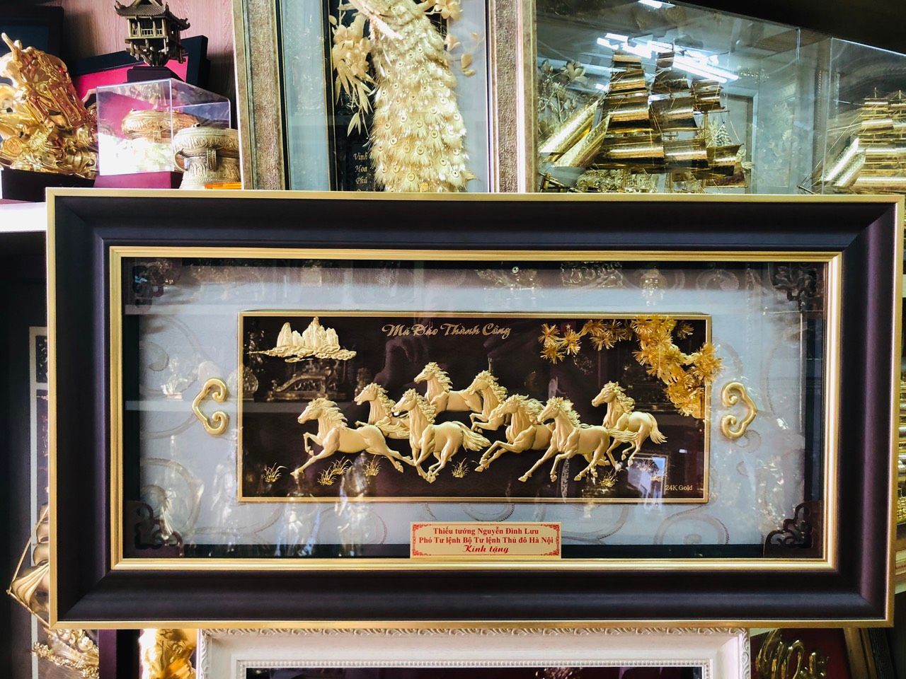 Tranh Mã Đáo Thành Công Mạ Vàng Cao Cấp 24K - 4281