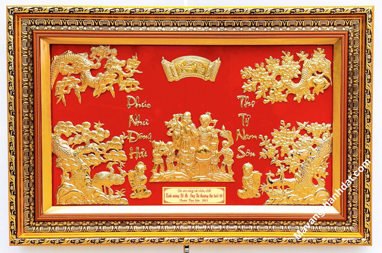 Tranh Mừng Thọ Bà Mạ Vàng - 80120