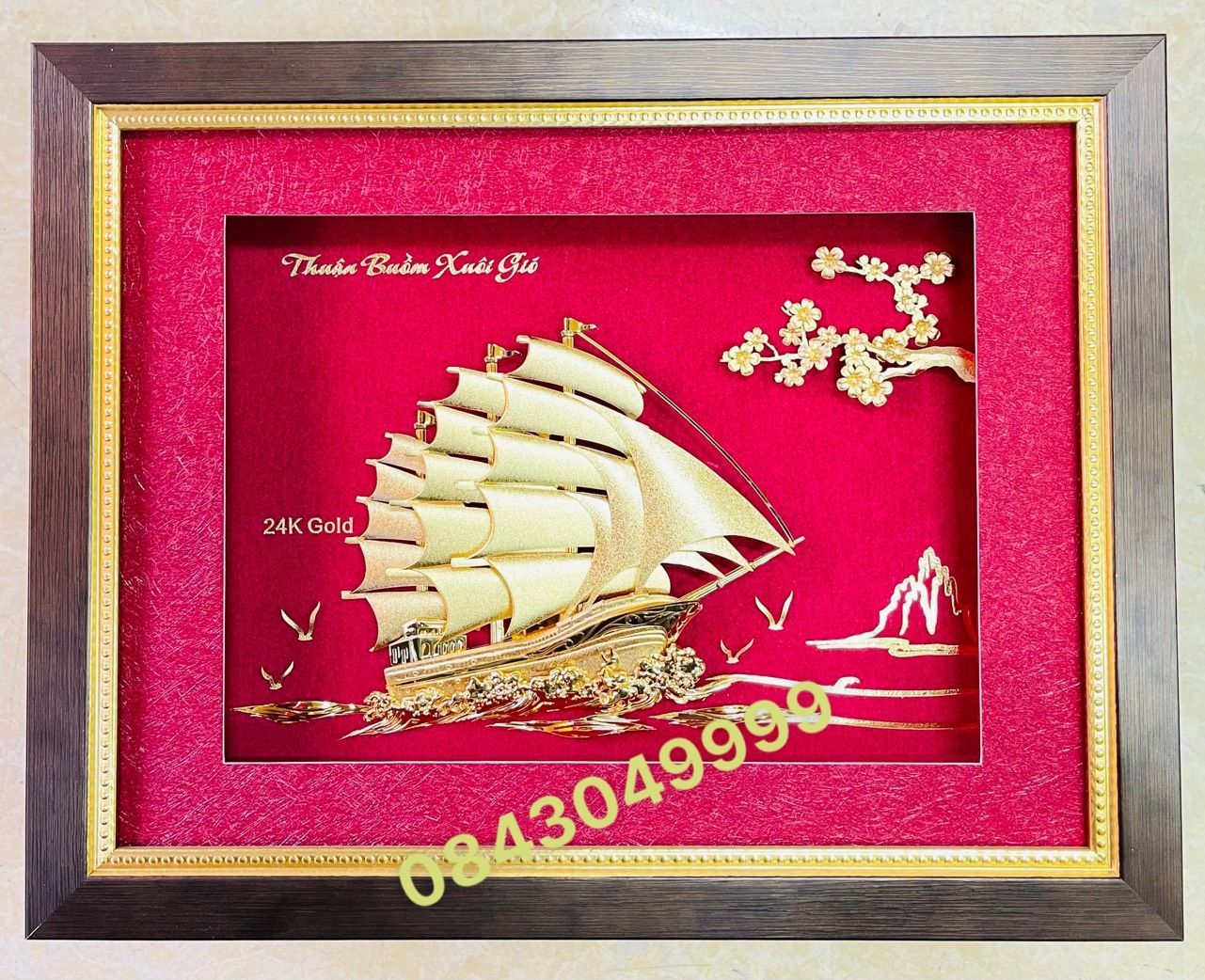 Tranh thuận Buồm Xuôi Gió Mạ Vàng - 2633 Hoa Mai