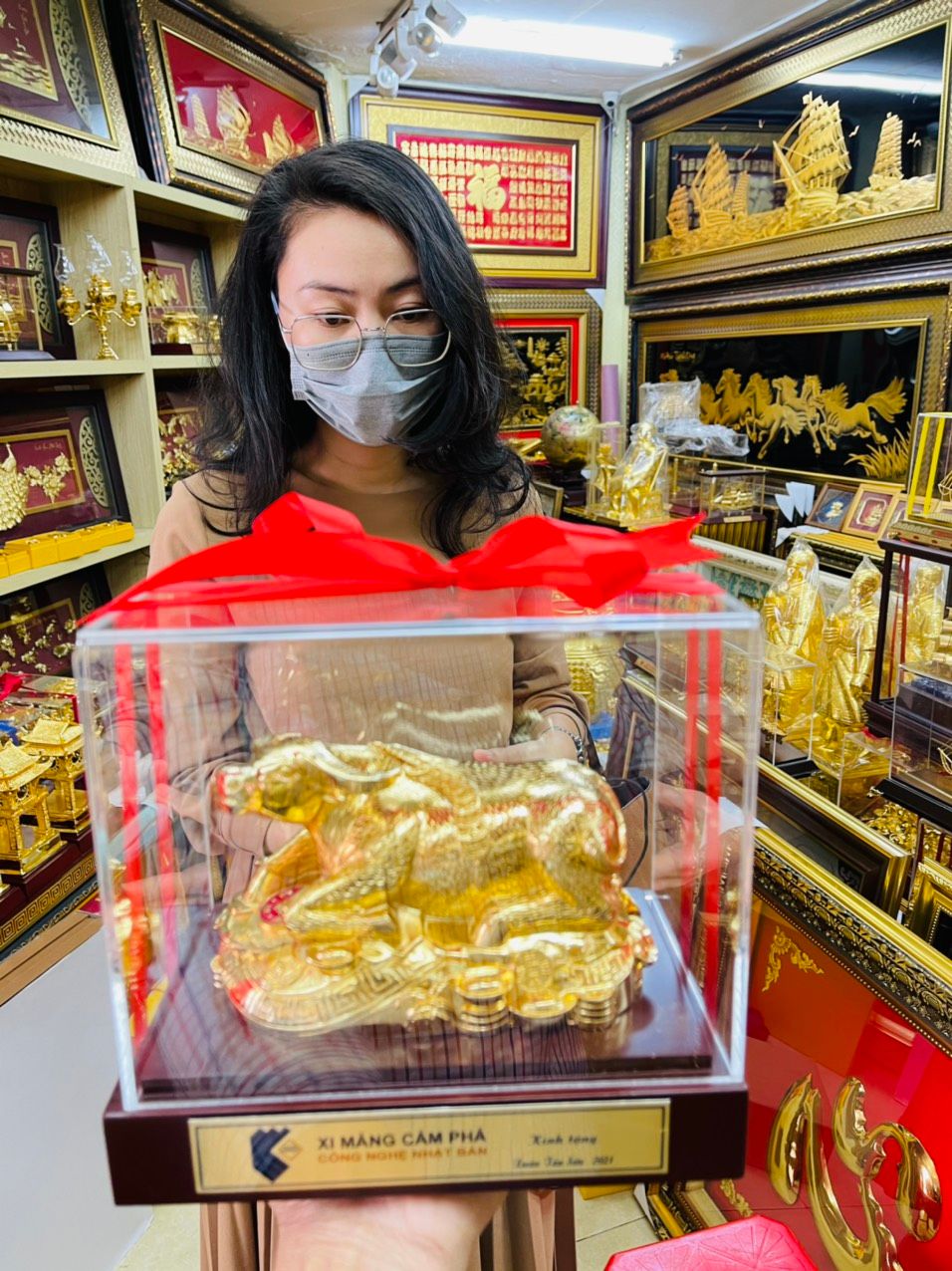 Trâu Mạ Vàng 24K - Trâu Phong Thủy