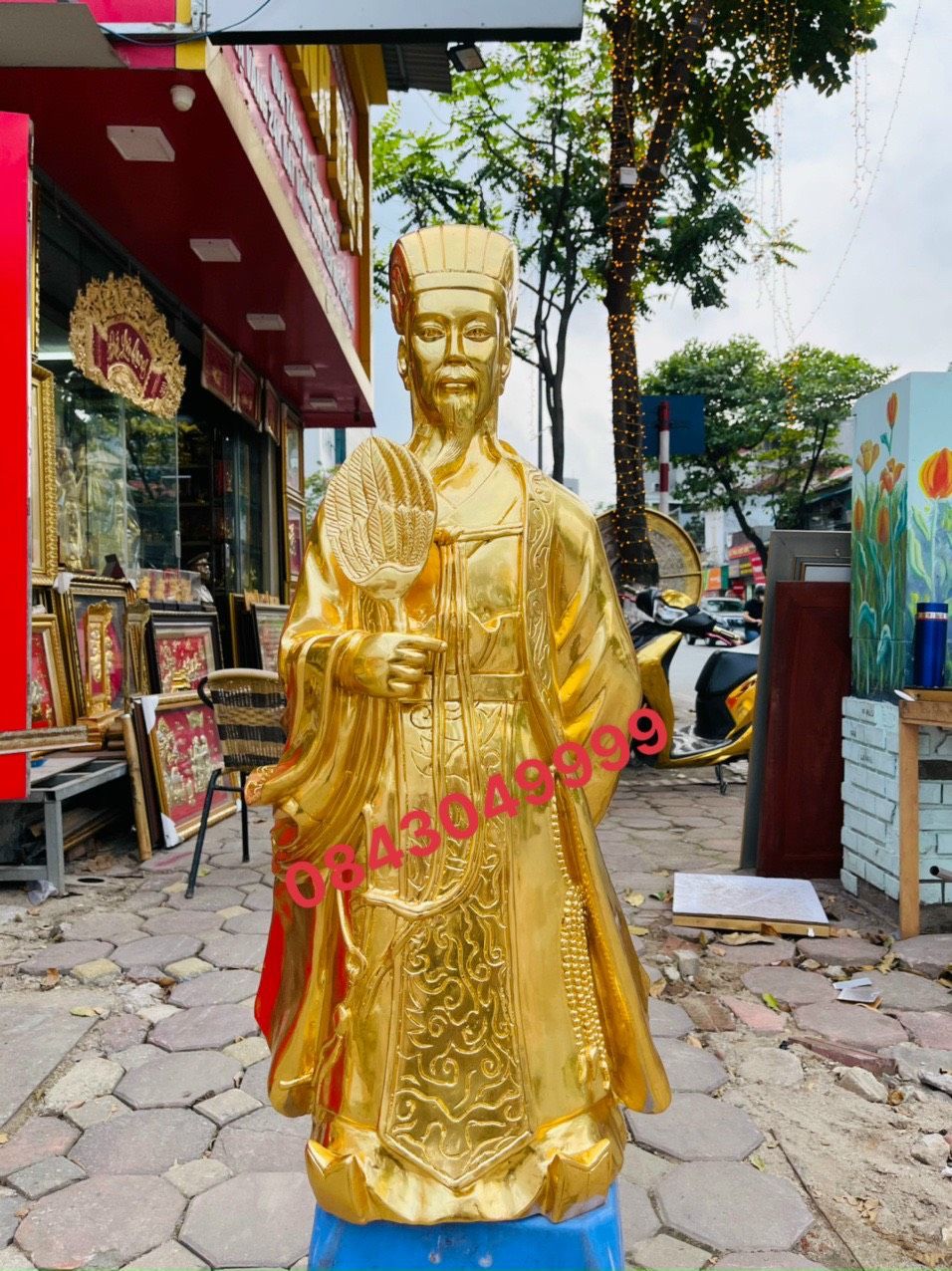 Tượng Khổng Minh Mạ Vàng 24K Cao 90Cm