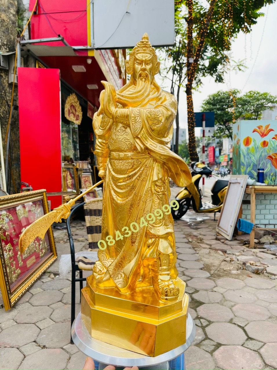 Tượng Quan Công Mạ Vàng 24K Cao 70Cm