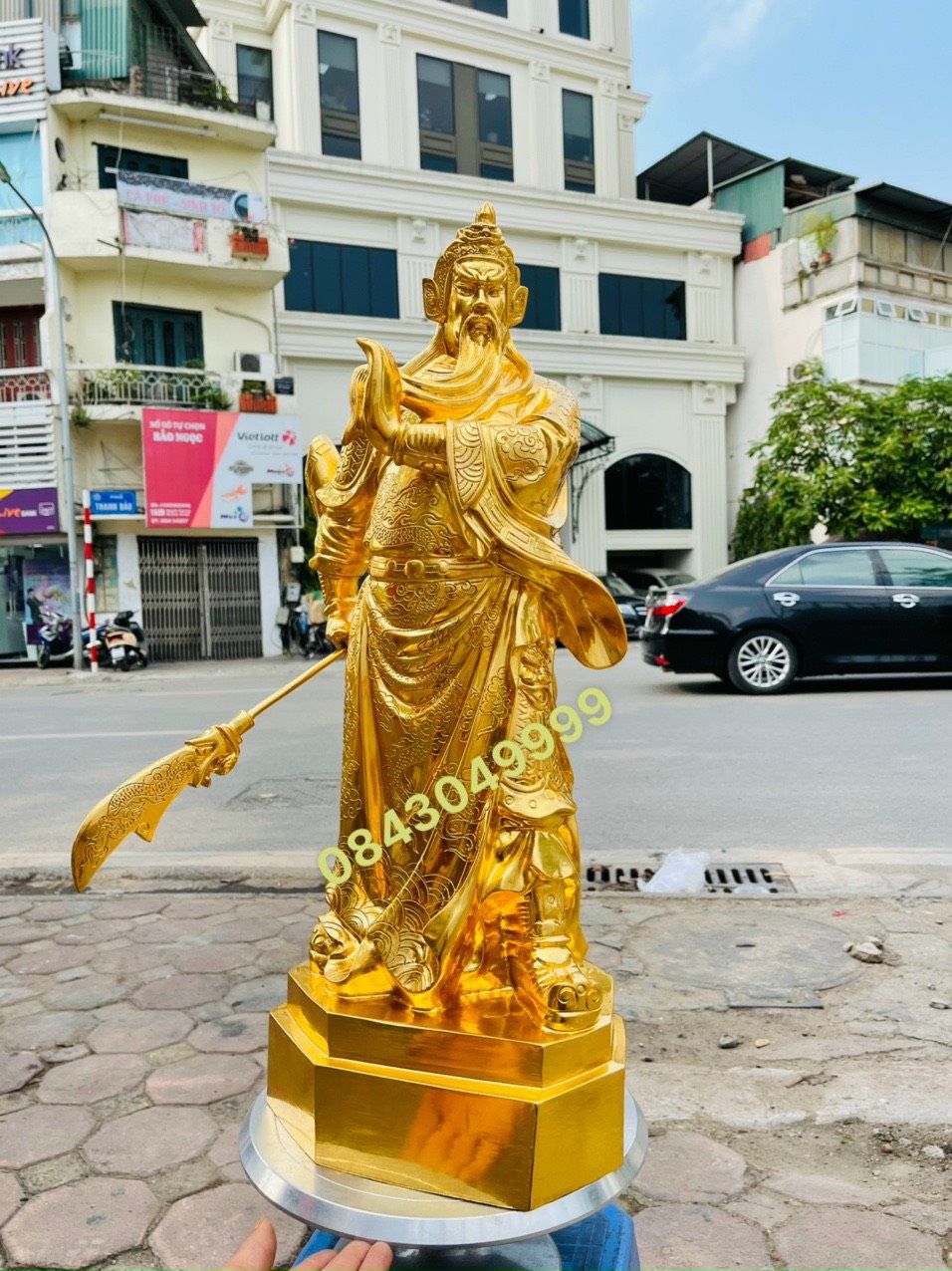 Tượng Quan Công Mạ Vàng 24K Cao 70Cm
