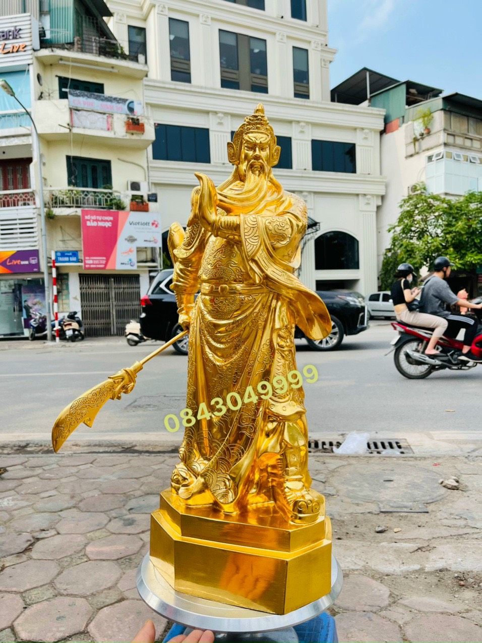 Tượng Quan Công Mạ Vàng 24K Cao 70Cm