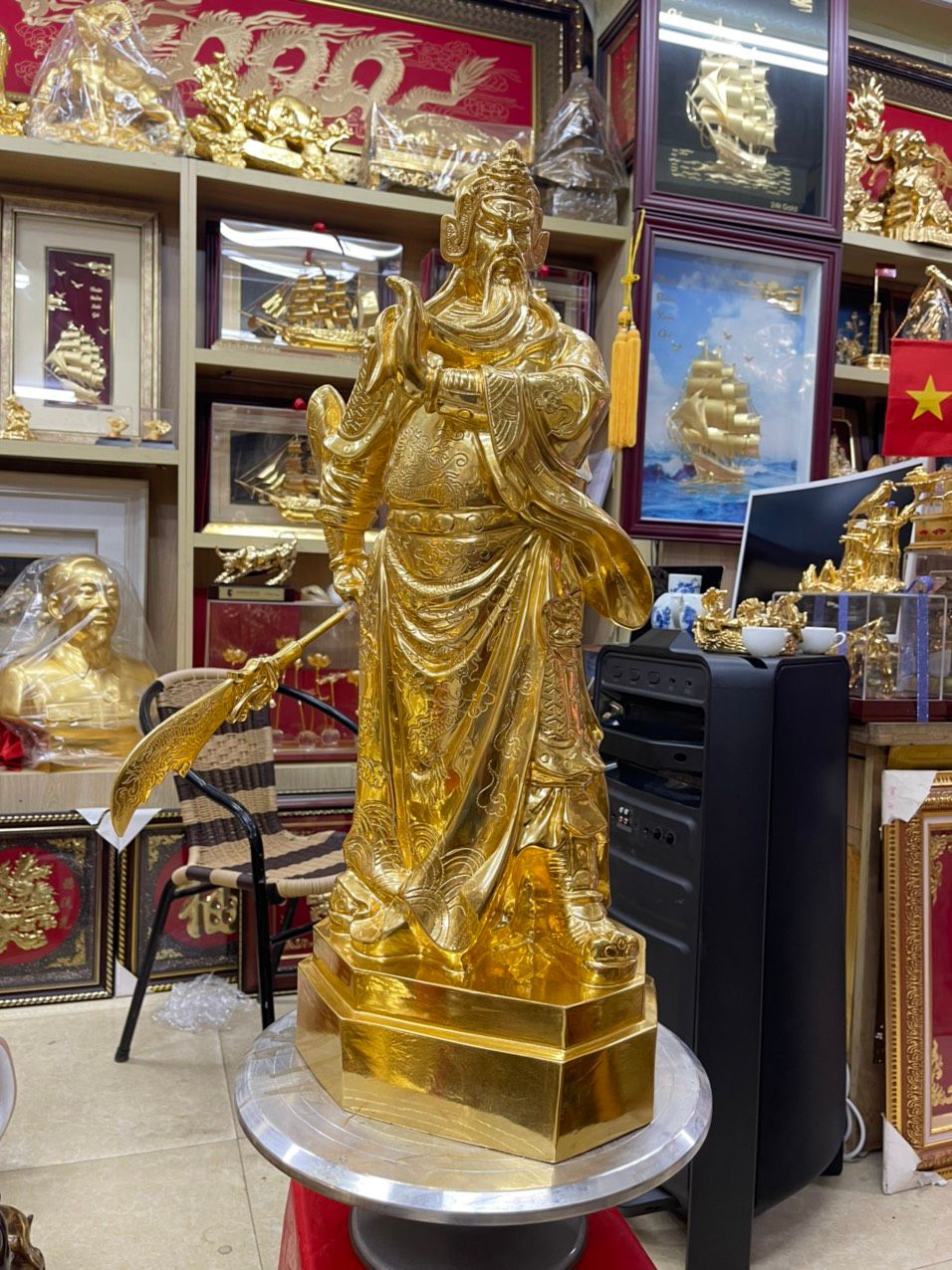 Tượng Quan Công Mạ Vàng 24K Cao 70Cm