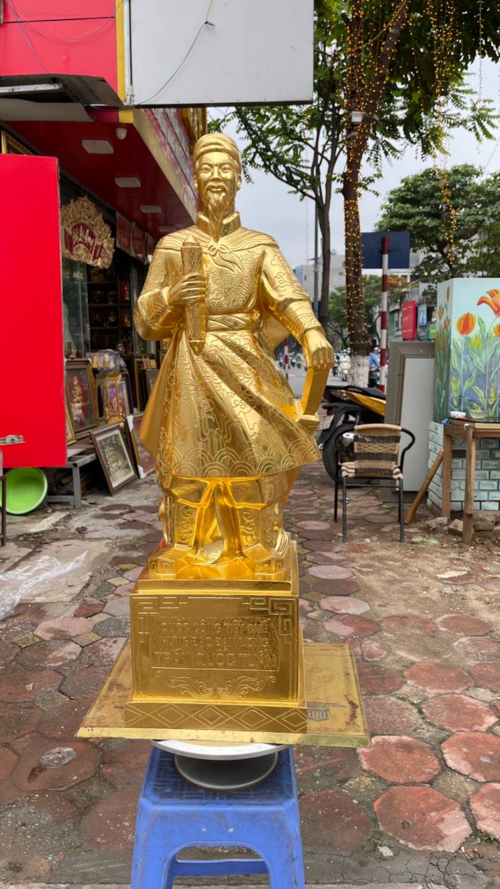 Tượng Trần Hưng Đạo Mạ Vàng Cao 90Cm