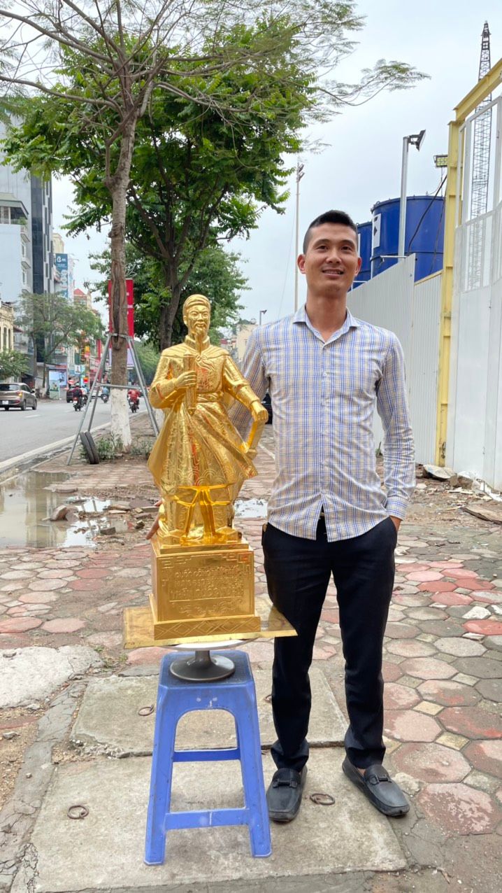 Tượng Trần Hưng Đạo Mạ Vàng Cao 90Cm