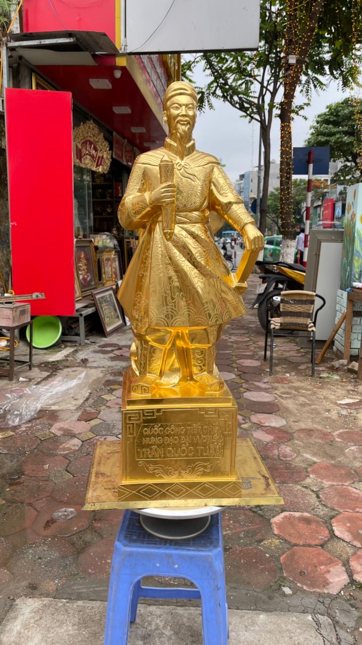 Tượng Trần Hưng Đạo Mạ Vàng Cao 90Cm