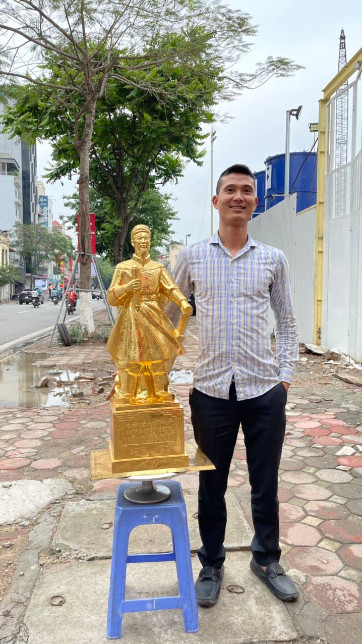 Tượng Trần Hưng Đạo Mạ Vàng Cao 90Cm