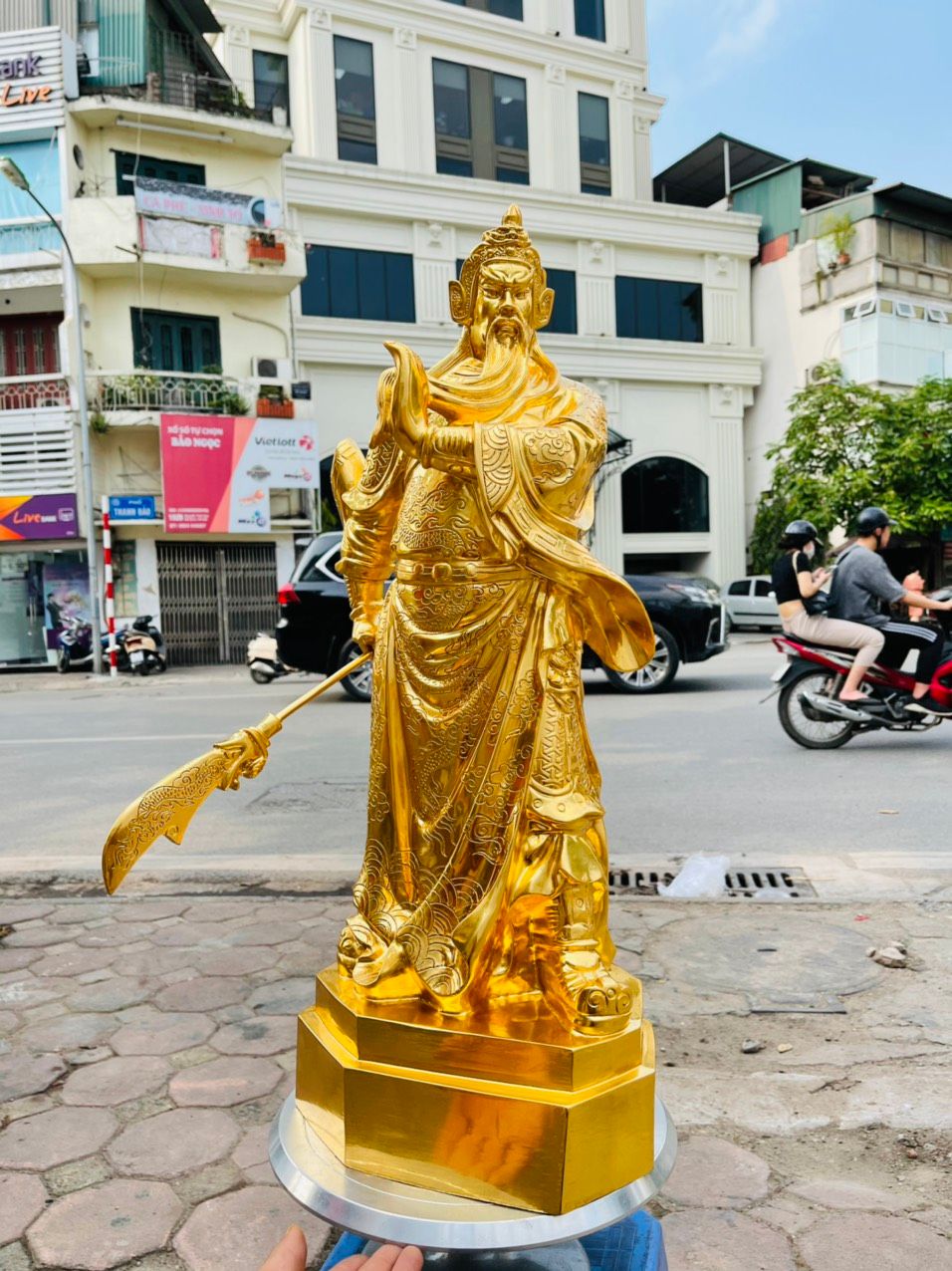 Tượng Khổng Minh Mạ Vàng 24K Cao 90Cm