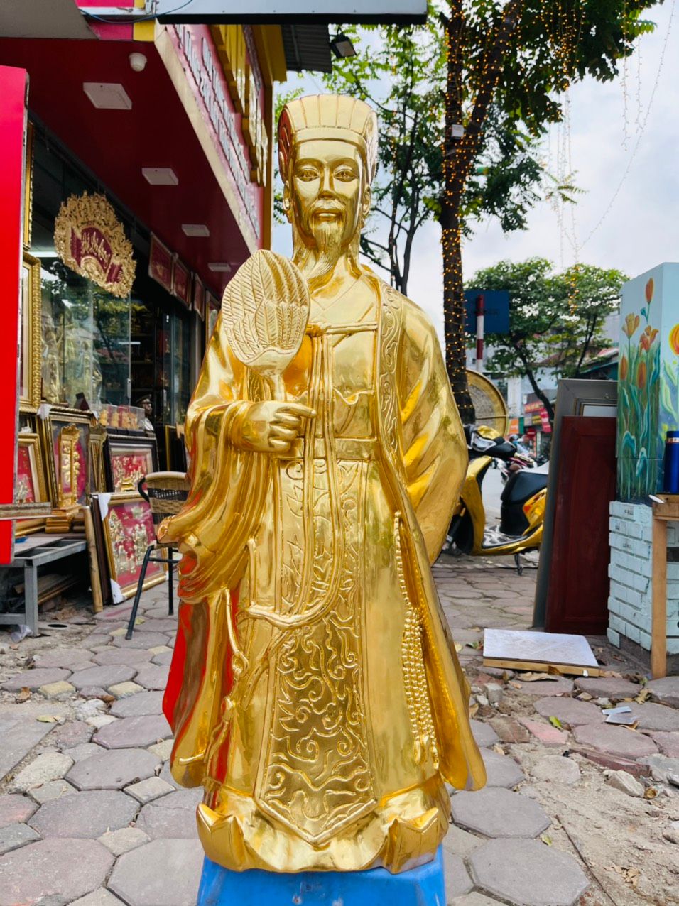 Tượng Khổng Minh Mạ Vàng 24K Cao 90Cm