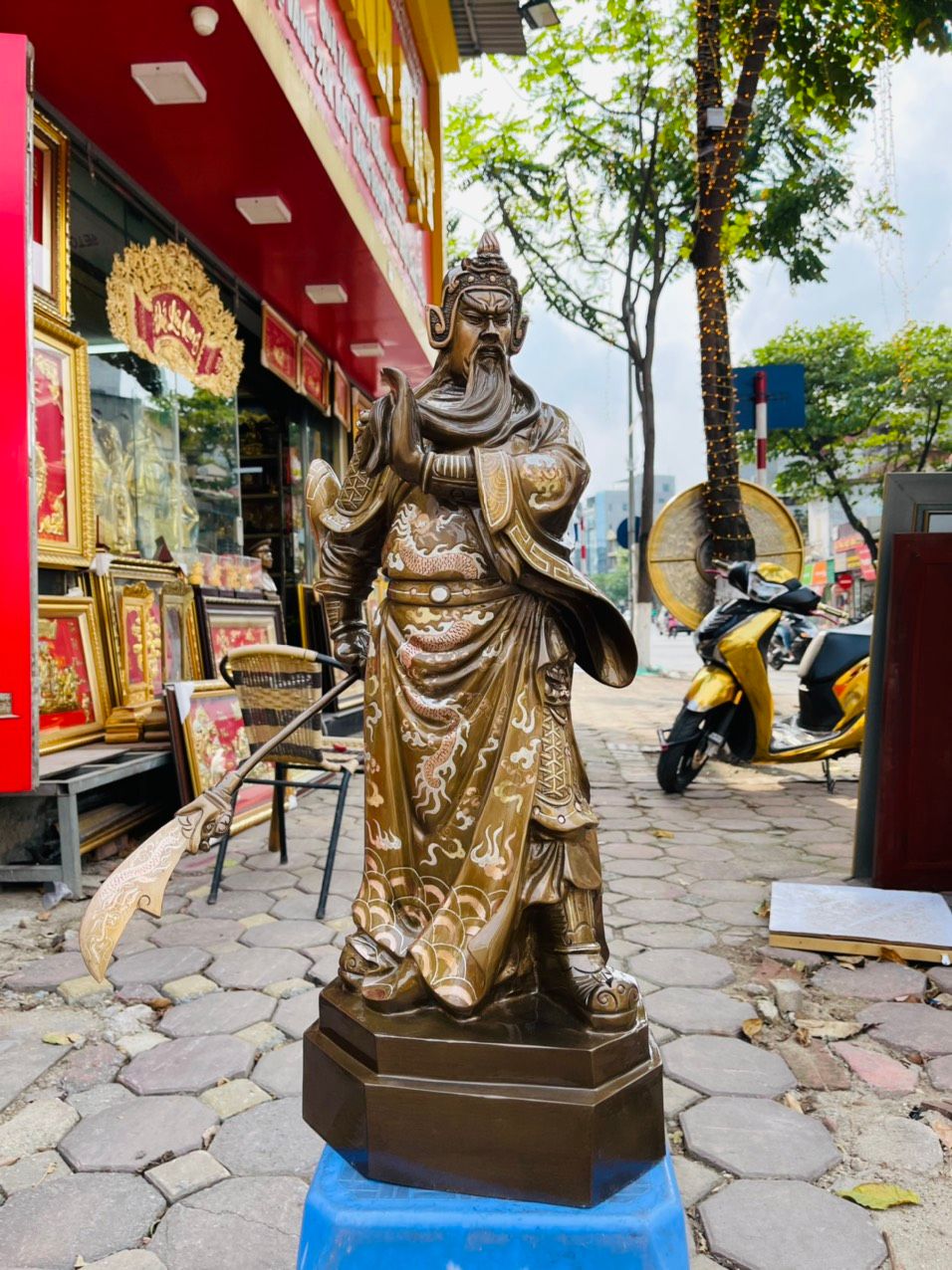 Tượng Quan Công Khảm Tam Khí Cao 70