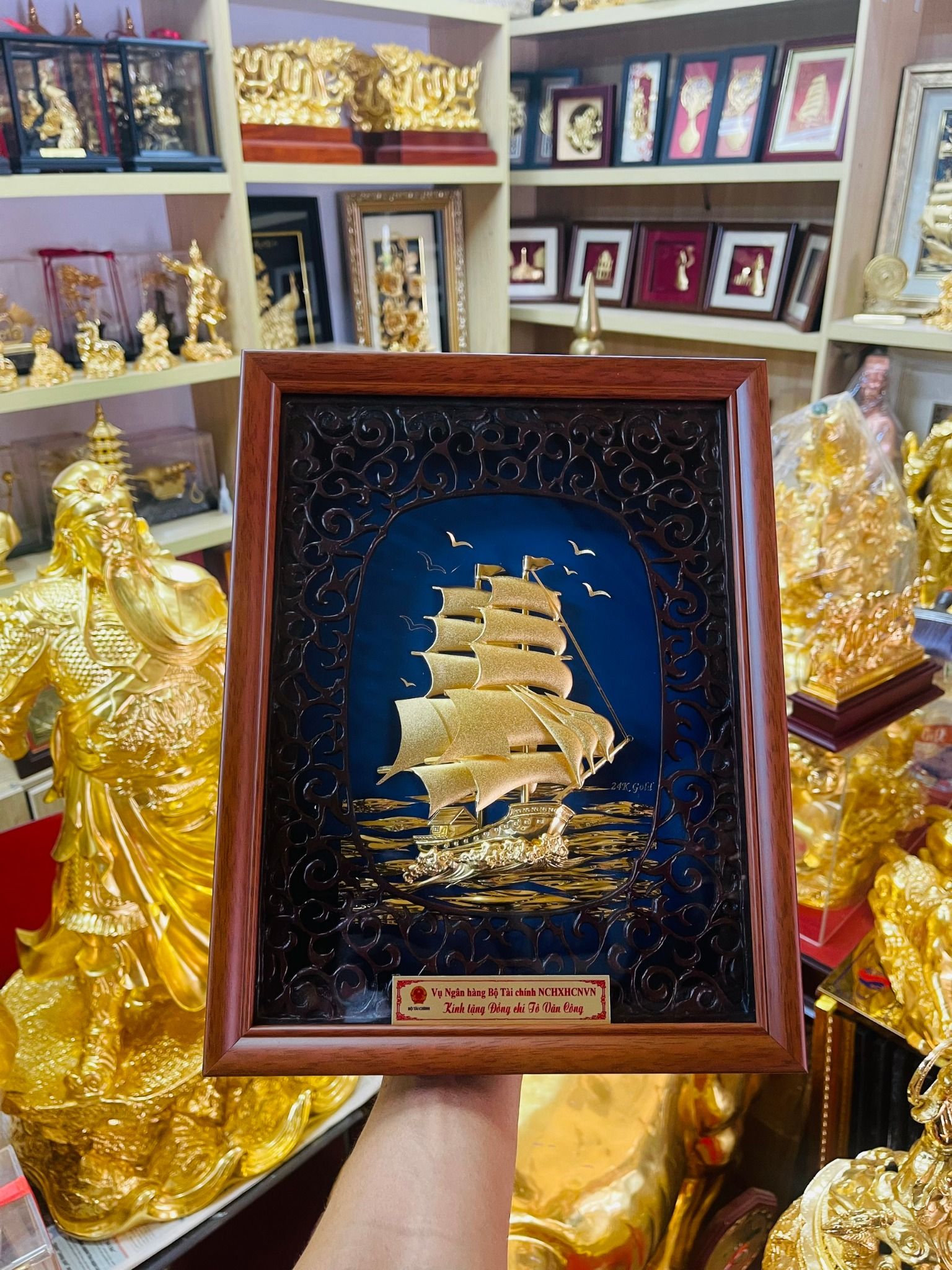 Tranh thuận Buồm Xuôi Gió Mạ Vàng - 2633 Hoa Mai