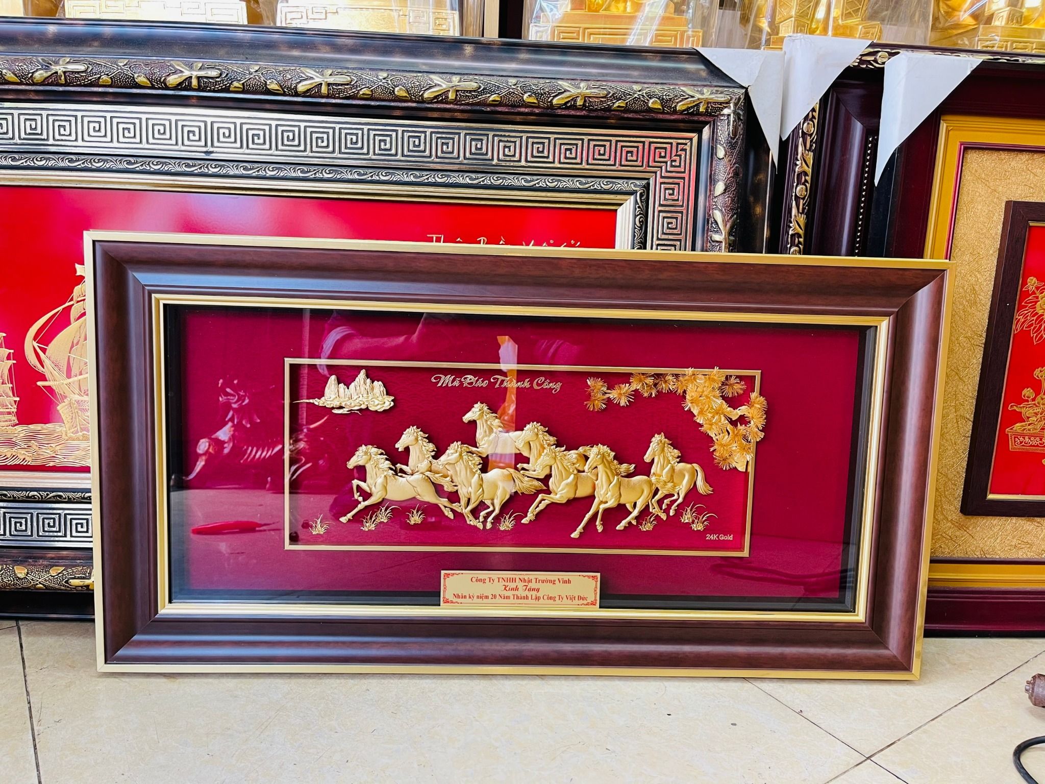 Tranh Mã Đáo Thành Công Mạ Vàng Cao Cấp 24K - 4281