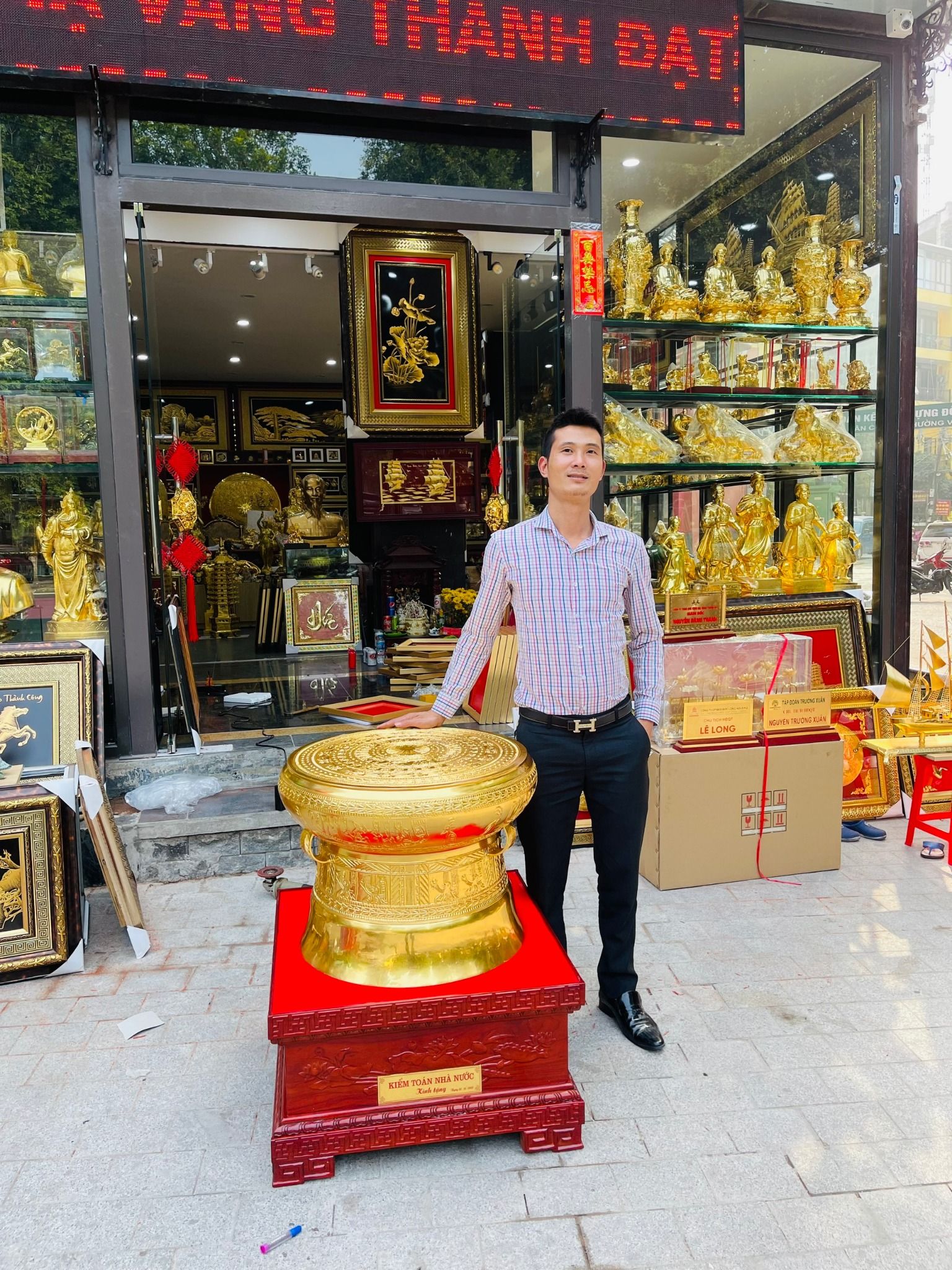Quả Trống Phi 60 Dát Vàng 9999
