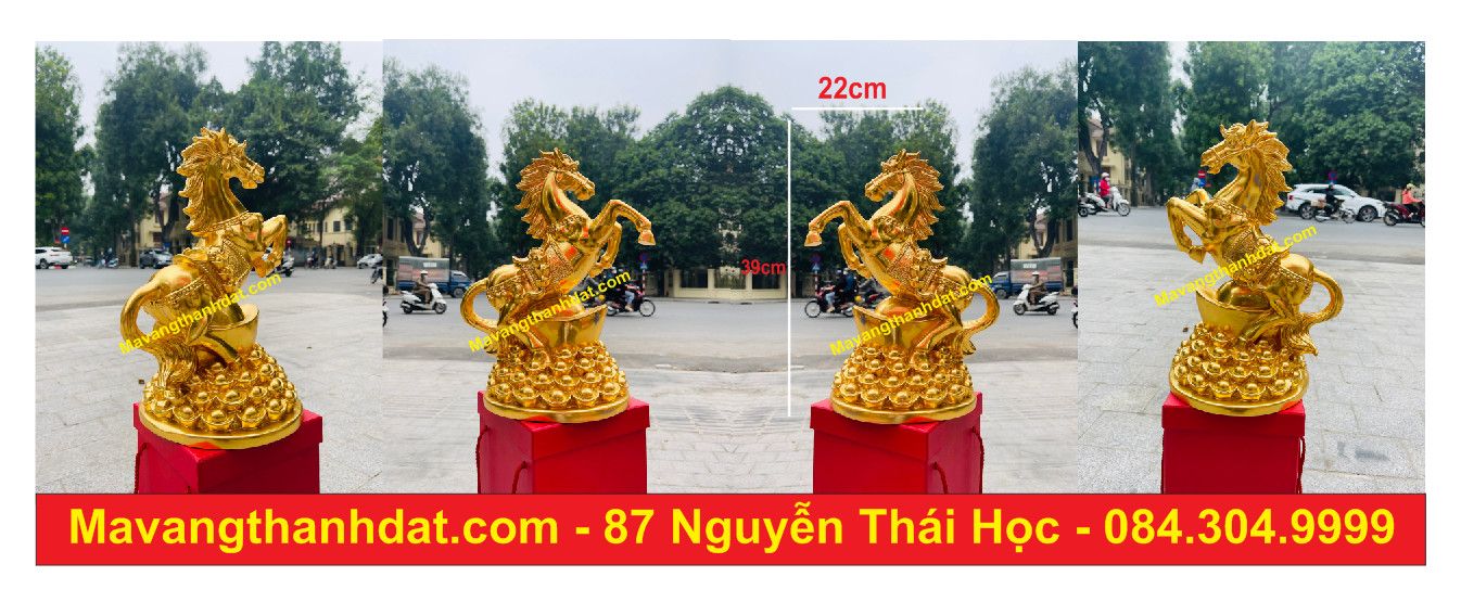 Tượng Ngựa Dát Vàng 9999