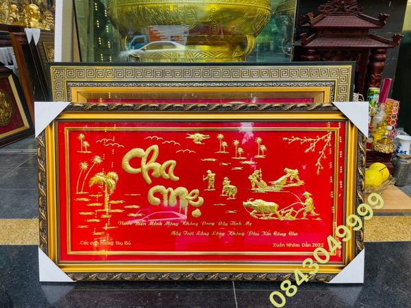  Tranh Cha Mẹ Bằng Vàng 24K 