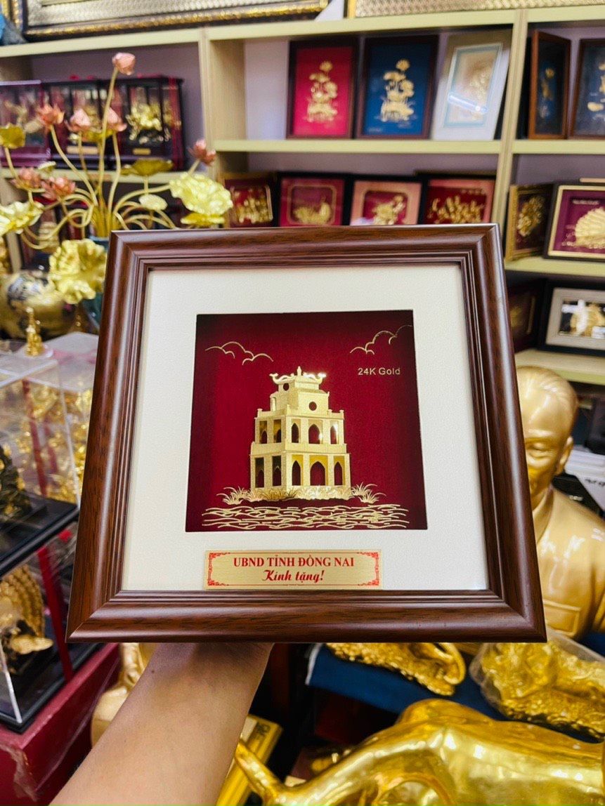 Tranh Hồ Gươm - Tháp Rùa Mạ Vàng 24K - 2424