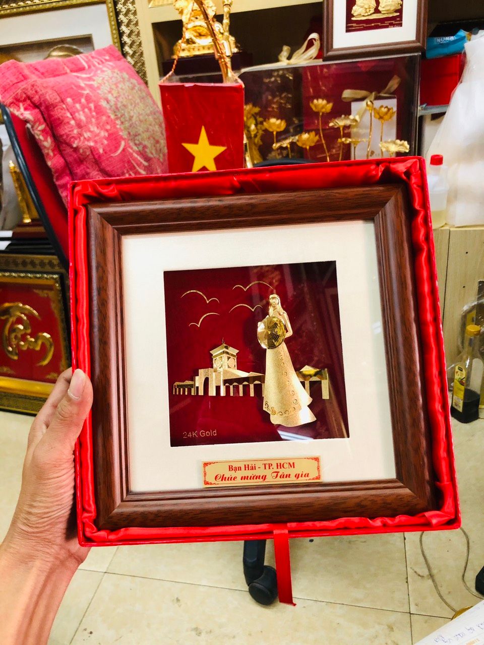 Tranh Hồ Gươm - Tháp Rùa Mạ Vàng 24K - 2424