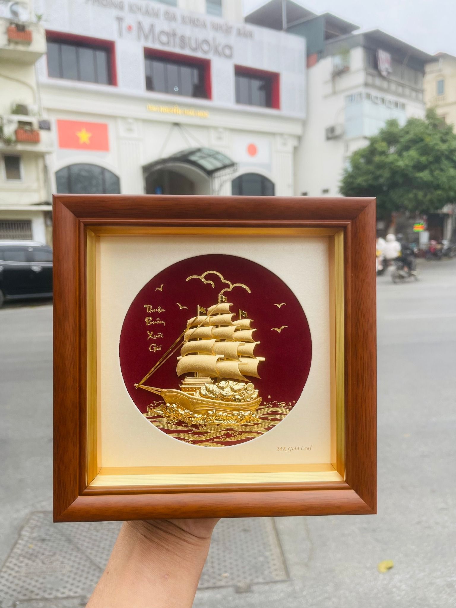 Tranh thuận Buồm Xuôi Gió Mạ Vàng - 2633 Hoa Mai