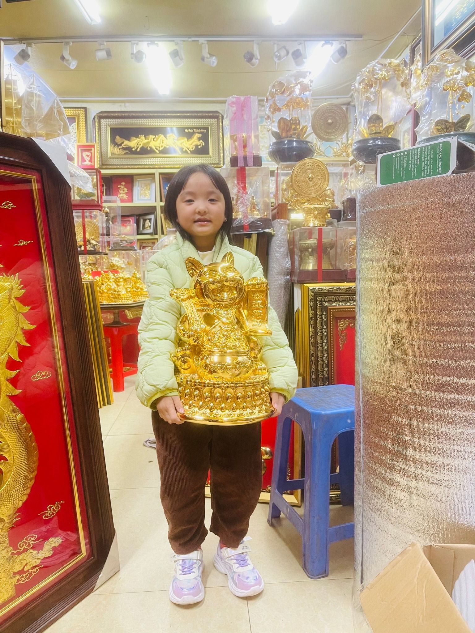  Mèo Thần Tài Mạ Vàng 