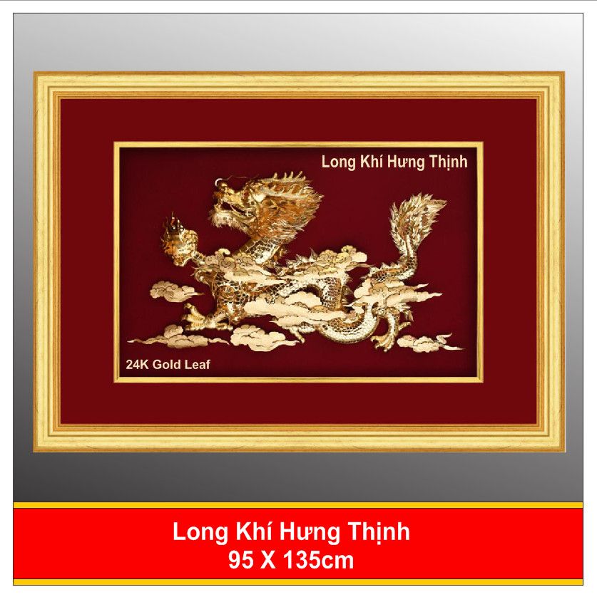 Tranh Cá Chép Vượt Vữ Môn Mạ Vàng 24K - 95135